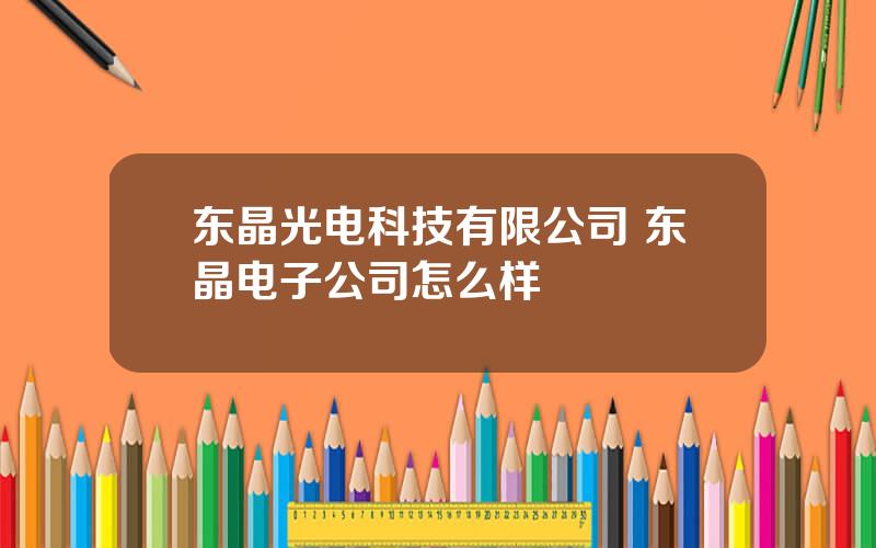 东晶光电科技有限公司 东晶电子公司怎么样